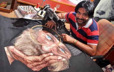 Gặp gỡ nghệ nhân thêu tranh bằng máy may cực độc đáo